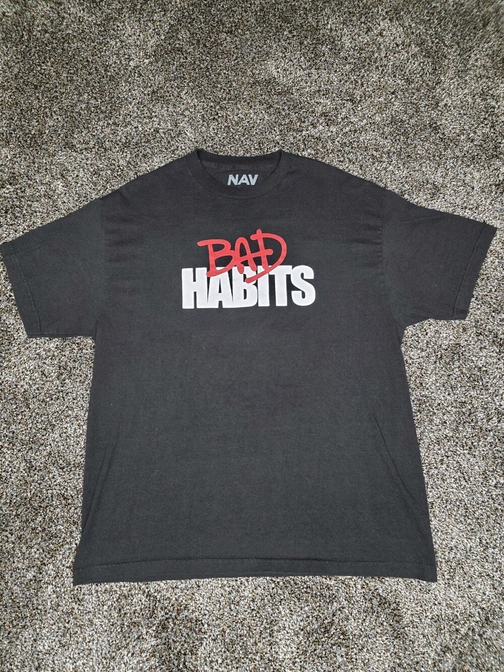 Vlone Nav Bad Habits Red T Shirt Adult Size X Large